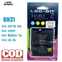 LOG - ON Baterai Xiaomi REDMI NOTE 5A BN31 - batre redmi note 5a bn-31 battery ORIGINAL