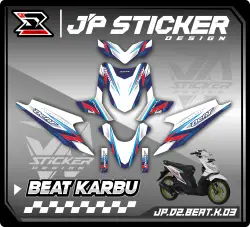 BEAT STICKER DECAL FULL BODY BEAT KARBU - STICKER STRIPING MOTOR HONDA BEAT KARBU THN 2008-2012 VARIASI HOLOGRAM (JP.S2) 03