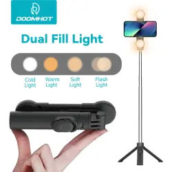 DoomHot Tongkat Swafoto 3 Dalam 1, Tongkat Swafoto Bluetooth Nirkabel dengan Tripod Ringan Bisa Dilipat Langsung, Tongkat Bluetooth Kendali Jarak Jauh Baja Anti Karat dengan Tinggi Yang Dapat Disesuaikan