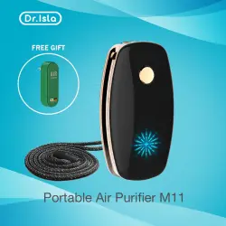 Dr.Isla kalung pembersih udara wanita M11 original 200 million Negative Ion Air Purifier ionizer Necklace pria Mini Personal air purifiers couple Remove PM2.5 Menjernihkan asap rokok Low Noise Meredakan gejala alergi car Air Freshener PK Aolon JTKE JAMAY