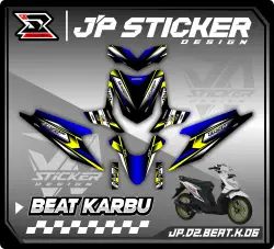 BEAT STICKER DECAL FULL BODY BEAT KARBU - STICKER STRIPING MOTOR HONDA BEAT KARBU THN 2008-2012 VARIASI HOLOGRAM (JP.S2) 06