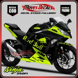 ( COD ) DECAL STIKER KAWASAKI NINJA 250 FI FULL BODY / DECAL STICKER KAWASAKI NINJA 250 FI DESAIN REDBULL